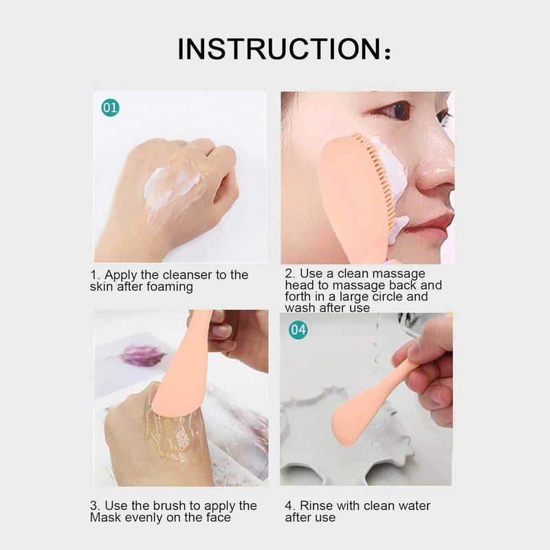 Dual Headed Silicone Applicator Sticks 5pcs Nude Pink for Facial Cleansing and Cream - Image 5